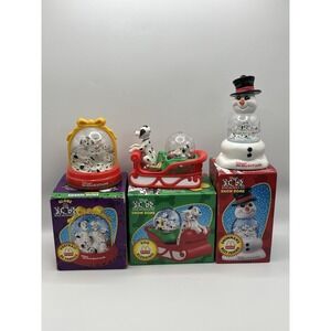 McDonald's Disney 101 Dalmatians Snow Dome 1996 Lot of 3 Original Boxes sledding